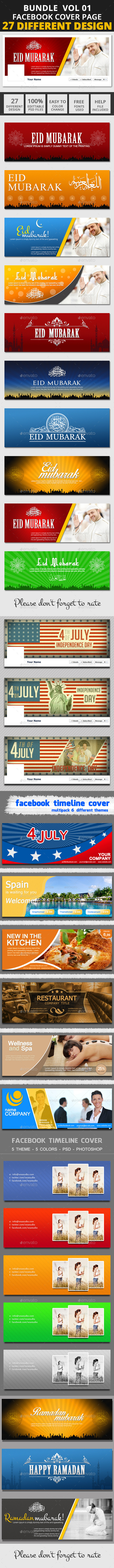 Facebook Bundle Vol01 - Facebook Timeline Covers Social Media