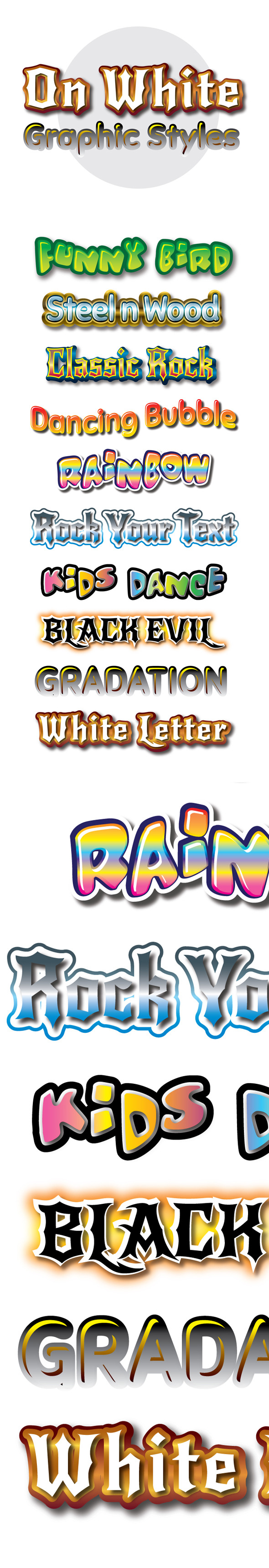 On White Graphic Styles for Ai - Styles Illustrator