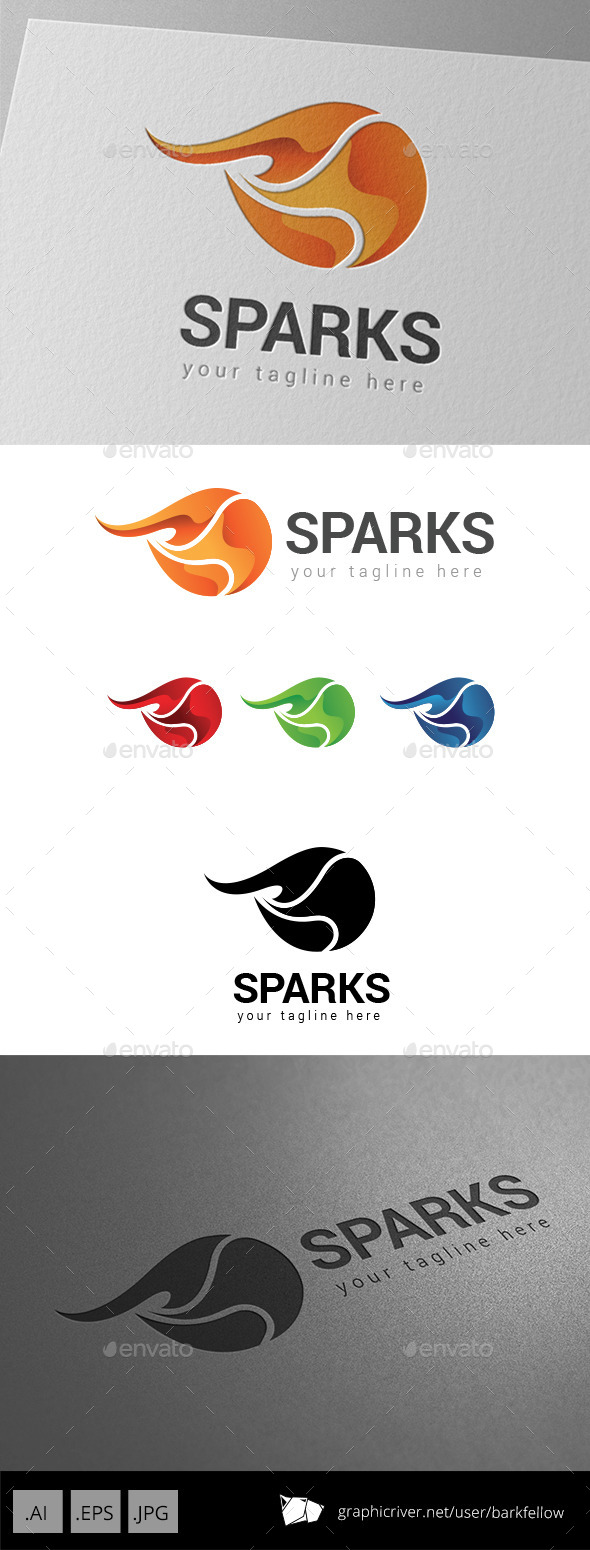 Fire Sparks Logo - Abstract Logo Templates