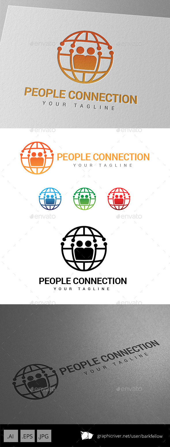 People World Connection Logo - Abstract Logo Templates