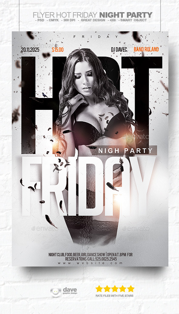 Flyer Hot Friday Night Party - Clubs & Parties Events