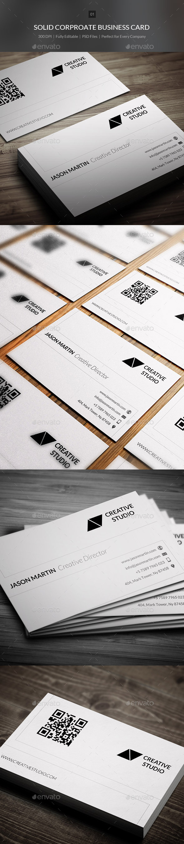 Solid Corporate Business Card - 01 - Corporate Business Cards