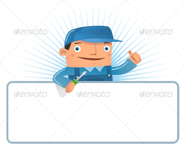 Engineer with blank board - Characters Illustrations