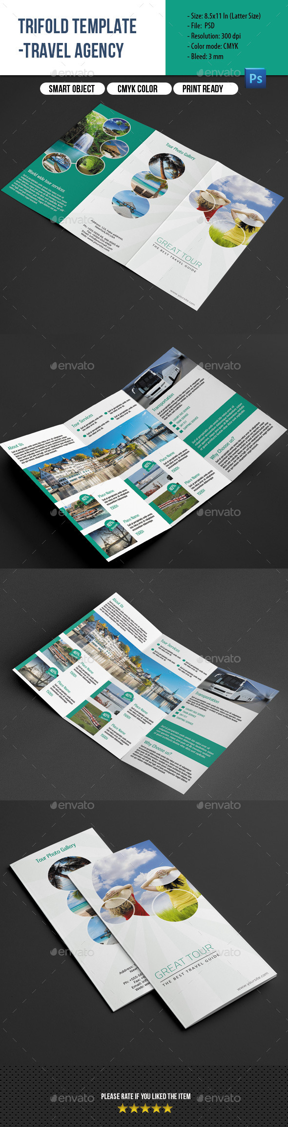 Travel Agency Trifold Brochure - Corporate Brochures