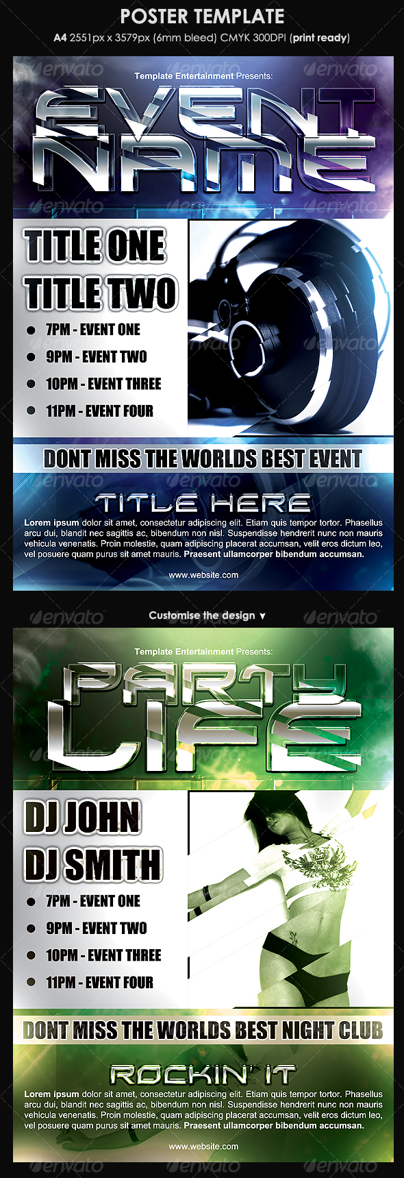 Poster Template - Clubs & Parties Events