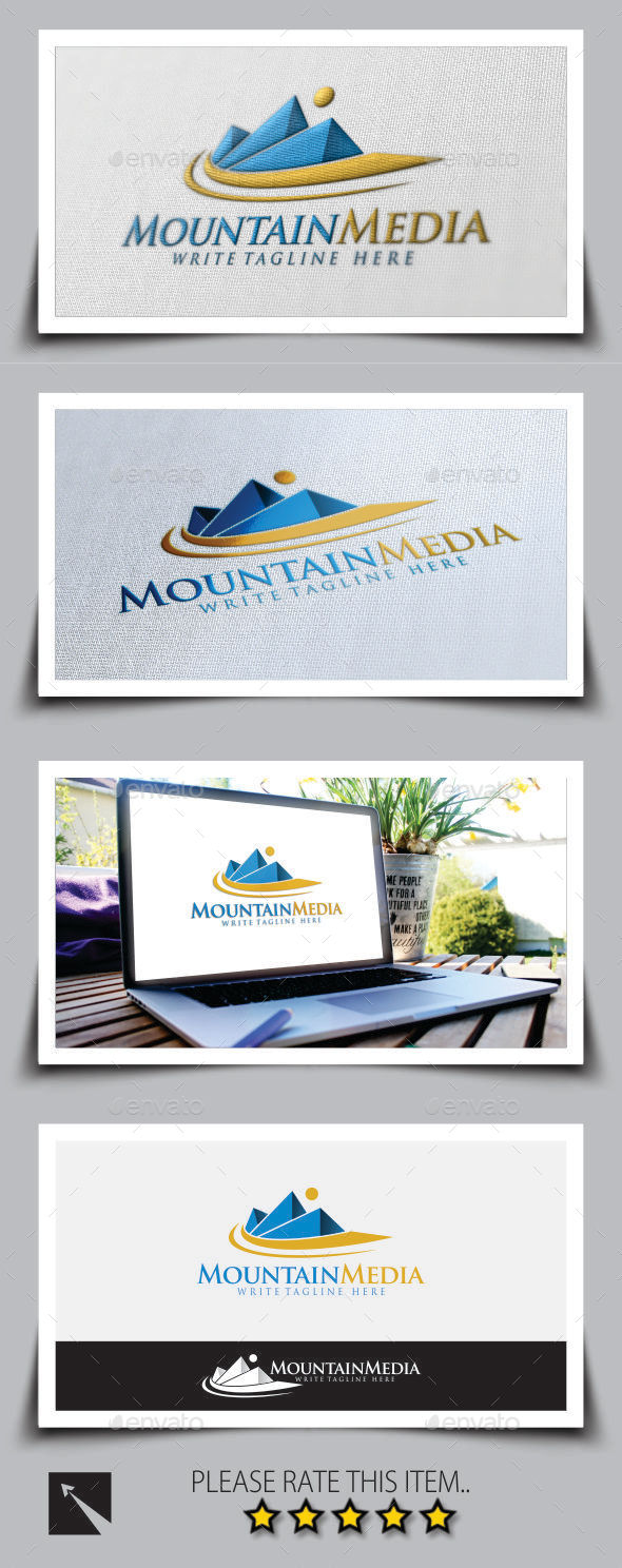 Mountain Media Logo Template - Nature Logo Templates
