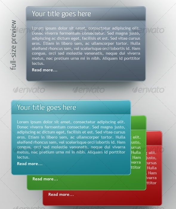 Clean and Elegant Content Boxes (4 Colors) - Miscellaneous Web Elements