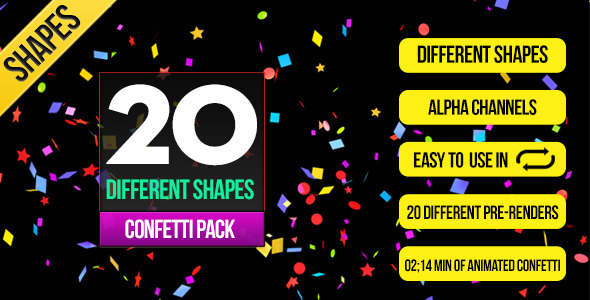 20 Confetti Pack Shapes