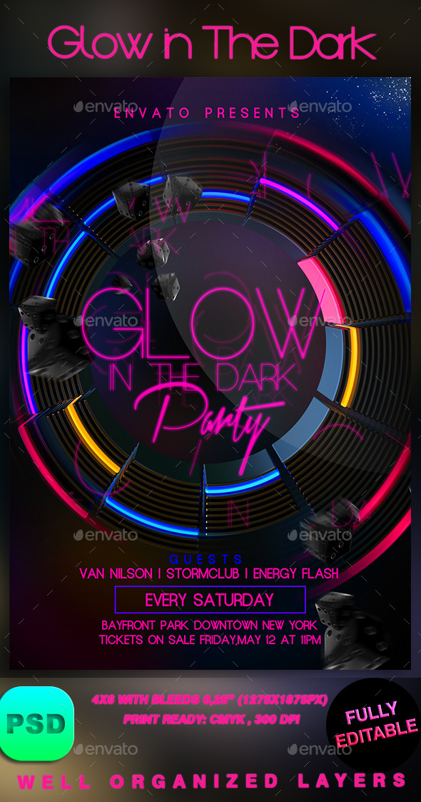 Glow in The Dark - Events Flyers