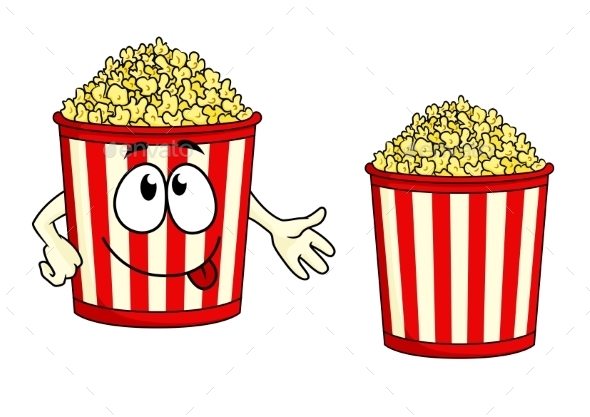 cartoon popcorn character by vectortradition graphicriver cartoon popcorn character