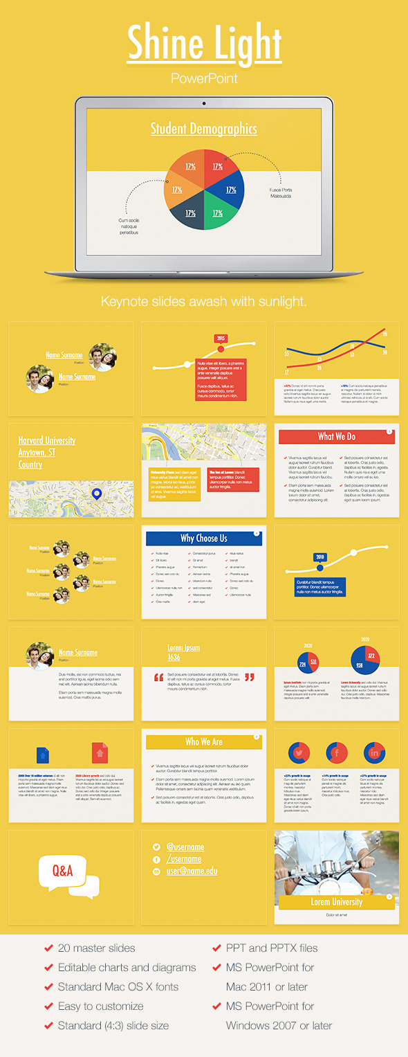 Shine Light PowerPoint Template - PowerPoint Templates Presentation Templates