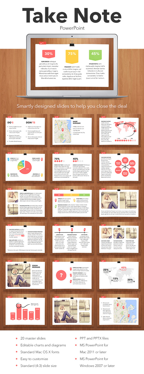 Take Note PowerPoint Template - PowerPoint Templates Presentation Templates