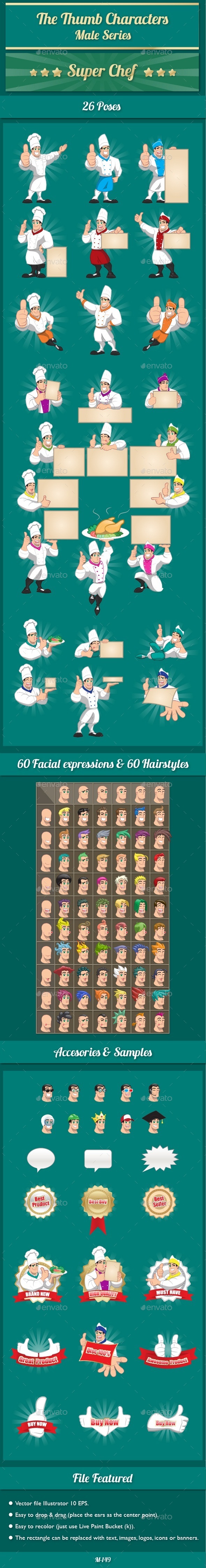Chef Gives Thumbs Up - Characters Vectors