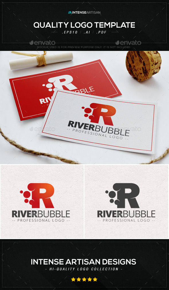 River Bubble Logo Template - Letters Logo Templates