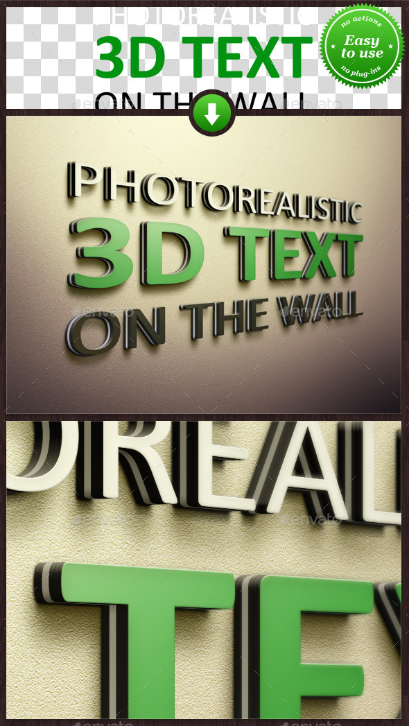 Download Realistic 3D Text on the Wall Mockup by papanderos | GraphicRiver