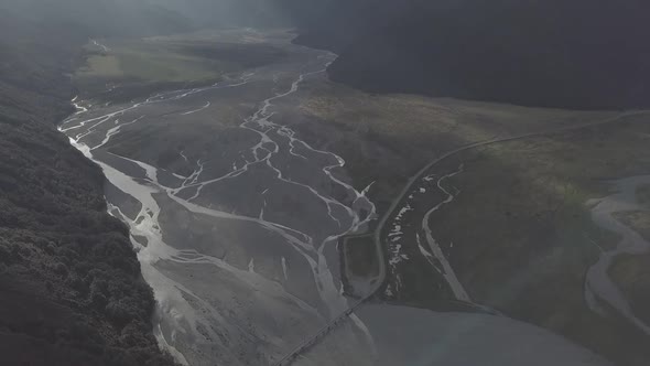 Valley in Southern Alps in New Zealand