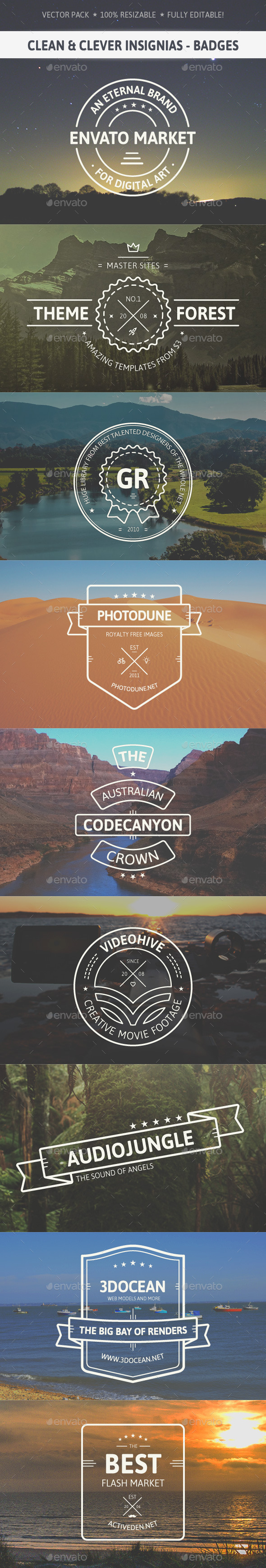 Clean and Clever Insignias - Badges - Badges & Stickers Web Elements