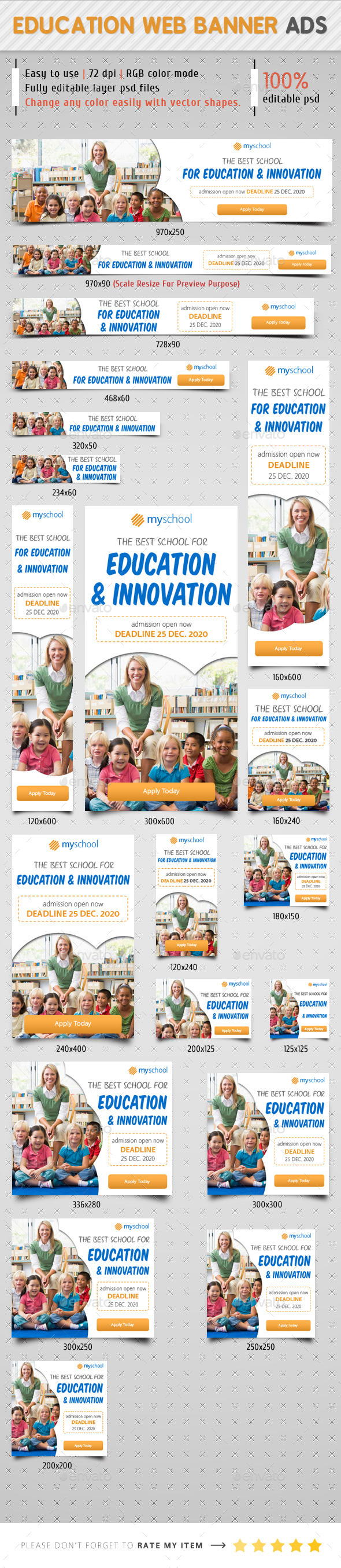 Education Web Banner Ads - Banners & Ads Web Elements