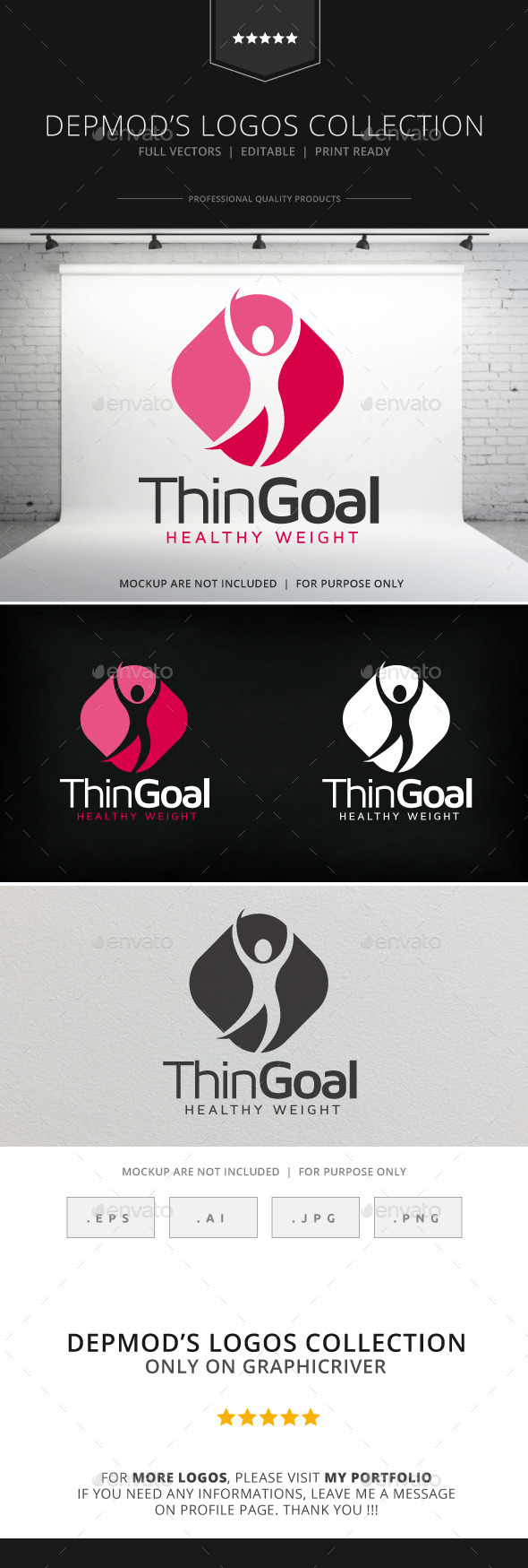 Thin Goal Logo - Humans Logo Templates