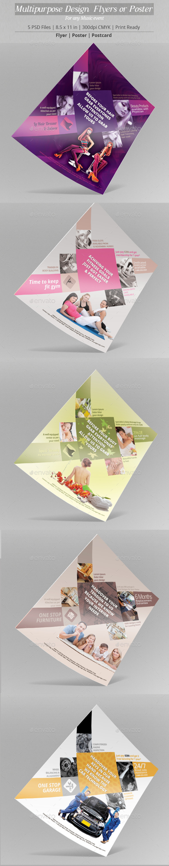 Multipurpose Design Flyer or Poster Template - Flyers Print Templates