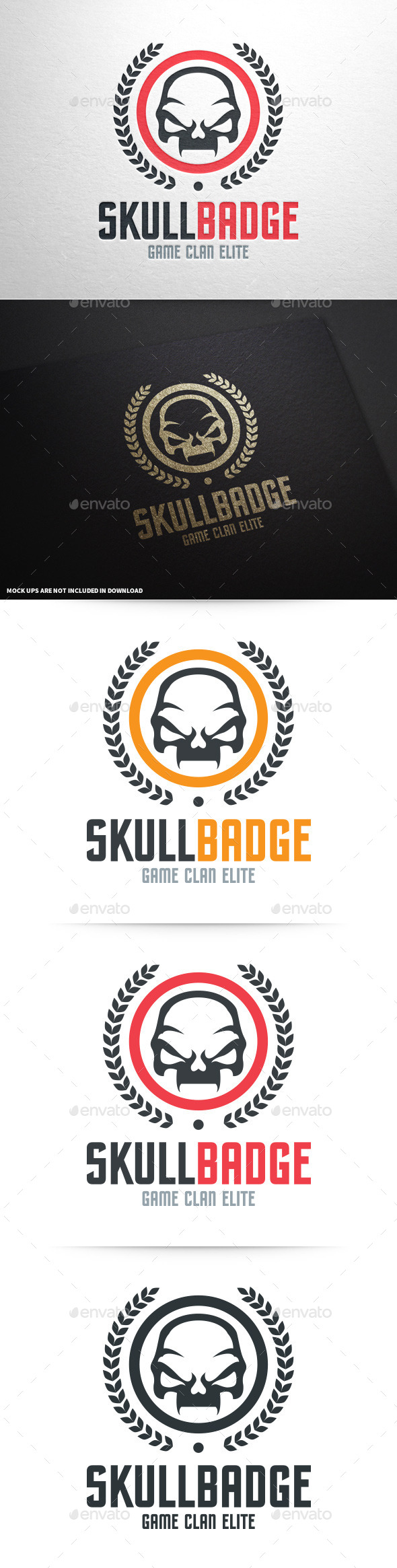 Skull Badge Logo Template - Crests Logo Templates