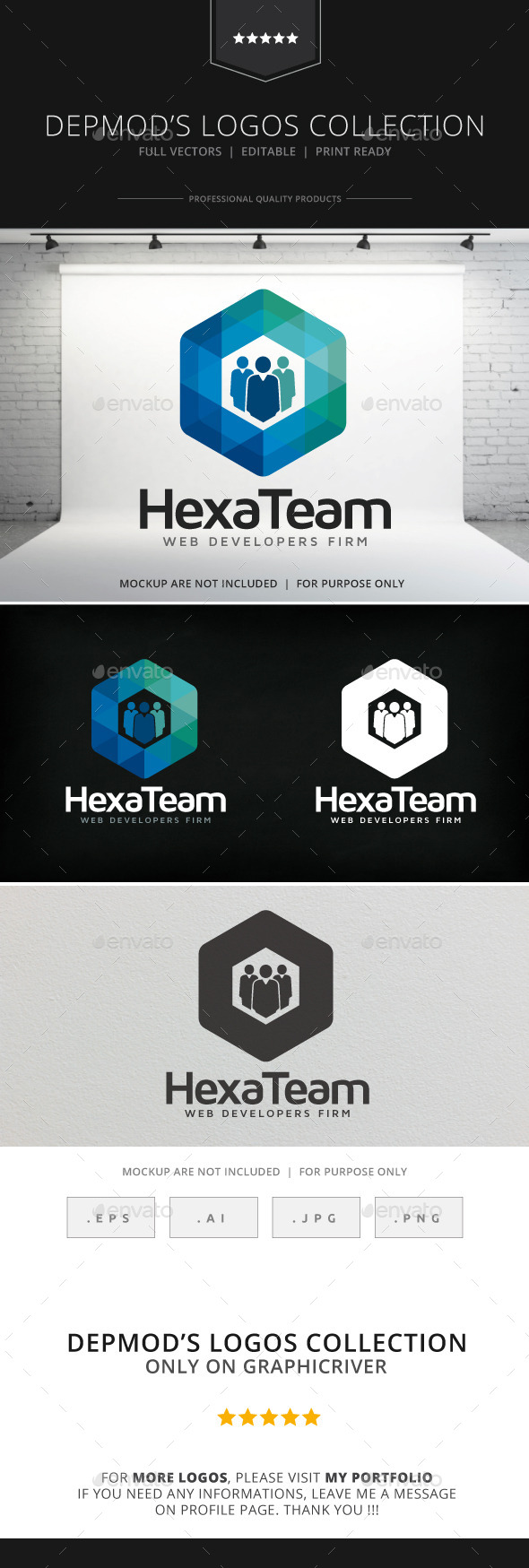 Hexa Team Logo - Symbols Logo Templates