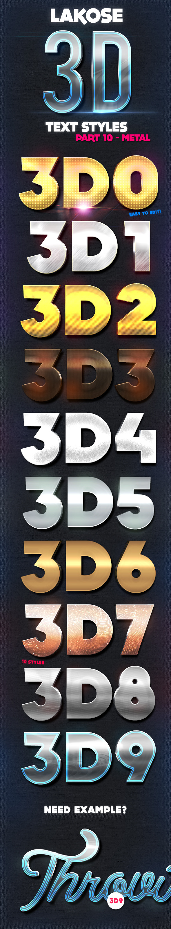 Lakose 3D Text Styles Part 10 - Text Effects Styles