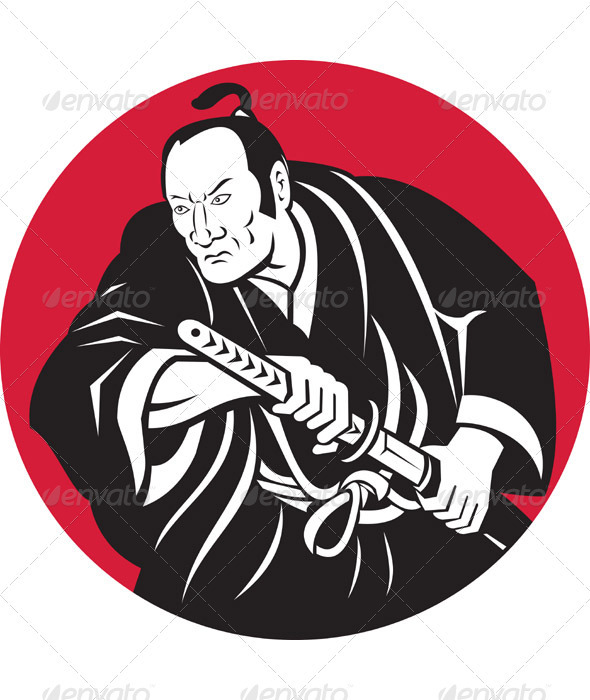 Samurai Warrior With Katana Sword - People Characters