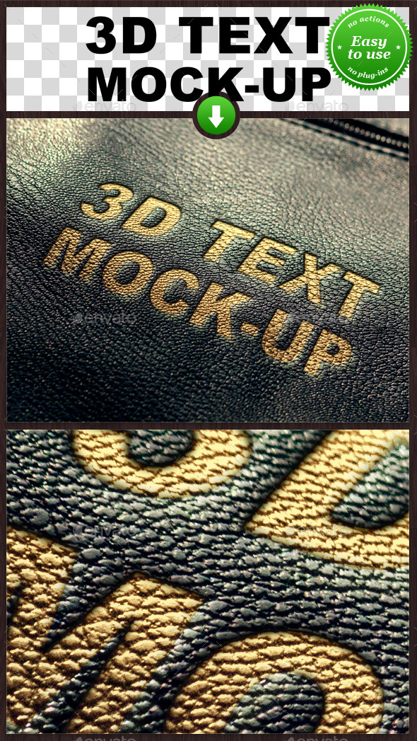 Leather Text Mockup - Miscellaneous Product Mock-Ups
