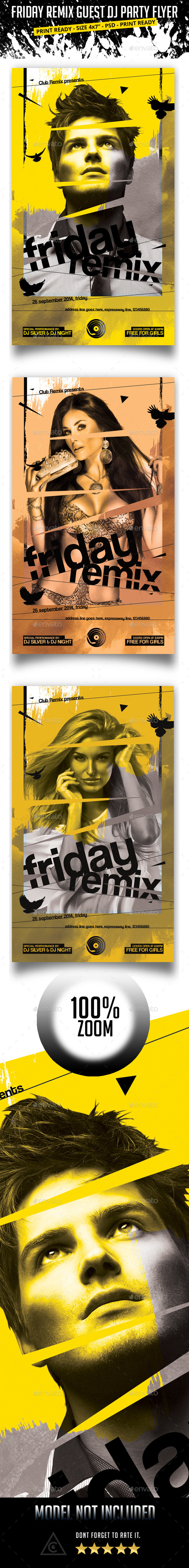 Friday Remix Guest Dj Party Flyer - Clubs & Parties Events