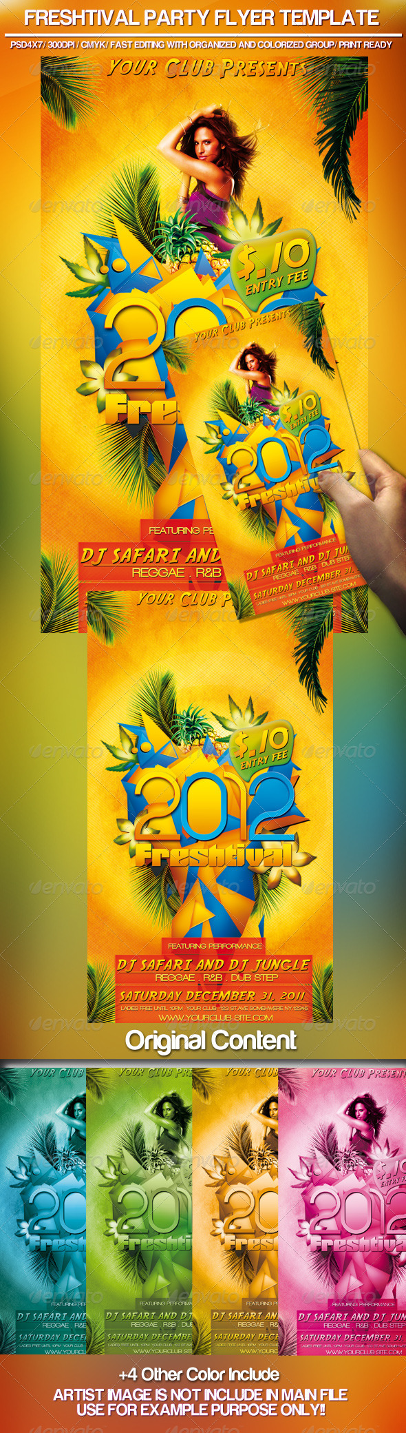 2012 Freshtival Party Flyer Template - Clubs & Parties Events