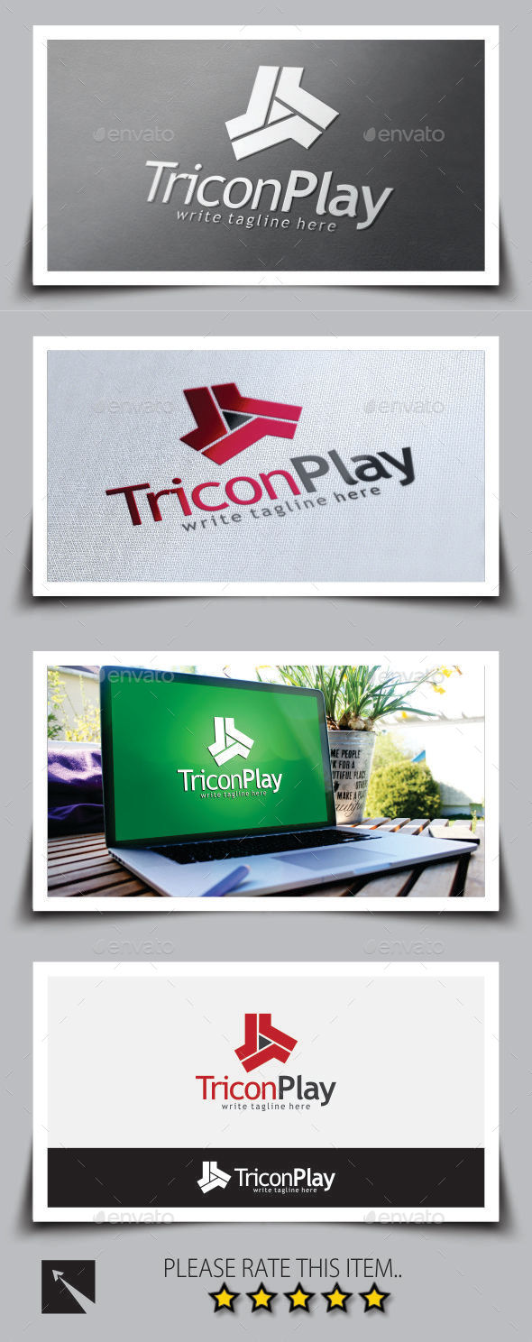 Tricon Play Media Logo Template - Symbols Logo Templates