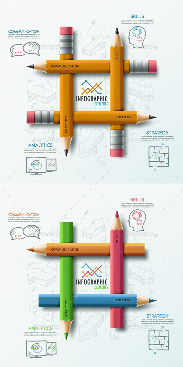 Modern Infographic Options Template (2 Items) - Infographics