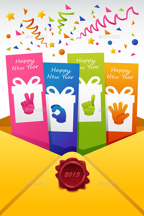 New Year 2015 Sign Vector Illustration of New Year - New Year Seasons/Holidays