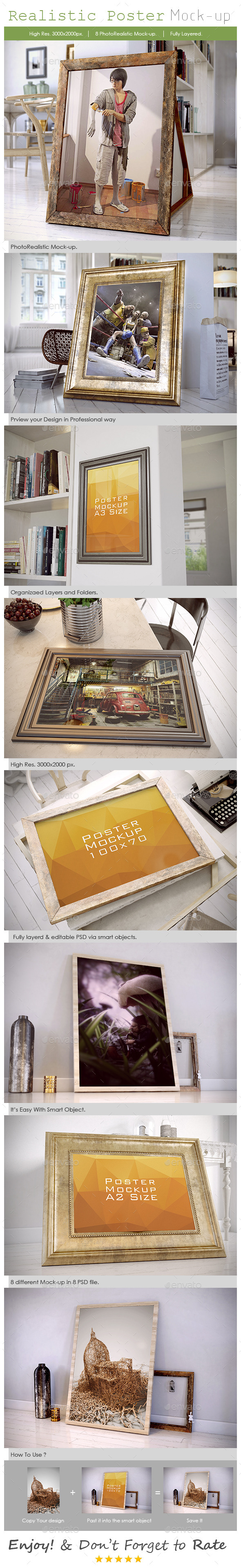 Realistic Poster Mockup - Posters Print
