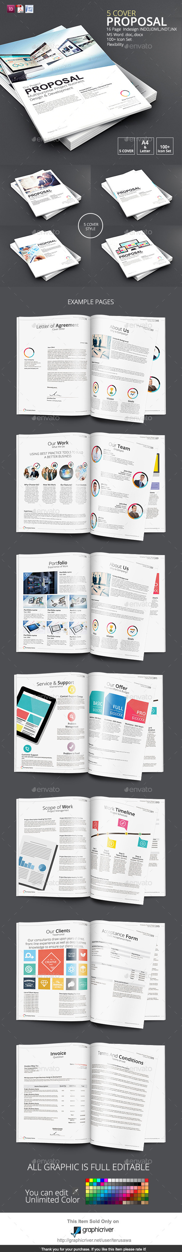 5 Cover Proposal Template - Proposals & Invoices Stationery