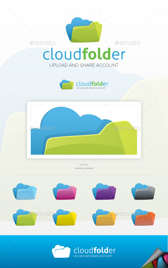 Cloud Folder Logo - Objects Logo Templates