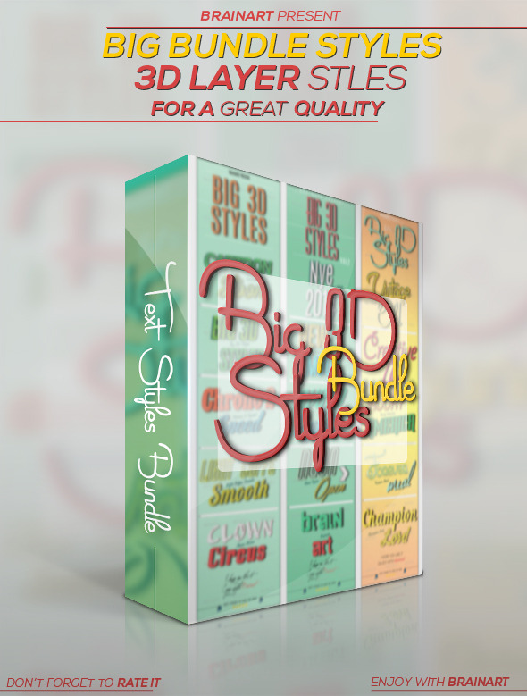 3D Layer Styles Bundle - Text Effects Styles