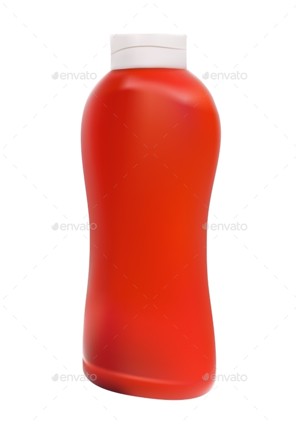 Ketchup Tomato Sauce on White Background Vector - Objects Vectors