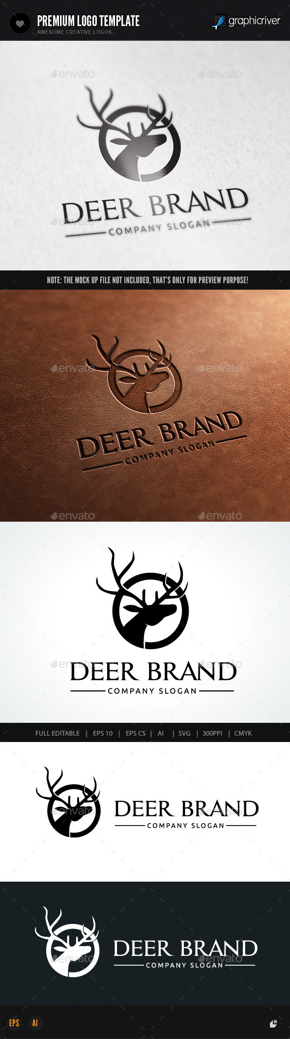 Deer Brand - Crests Logo Templates