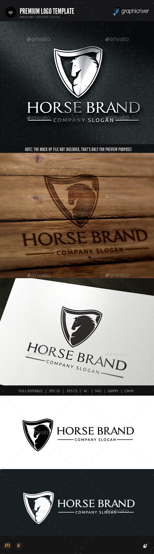 Horse Brand - Crests Logo Templates