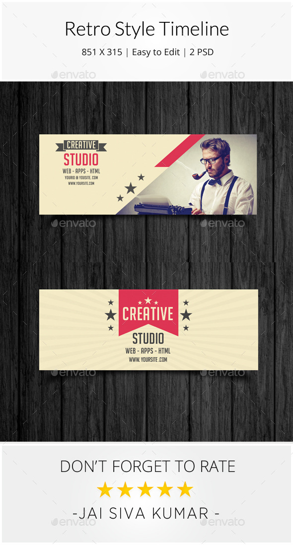 Retro Style Corporate Timeline - Facebook Timeline Covers Social Media
