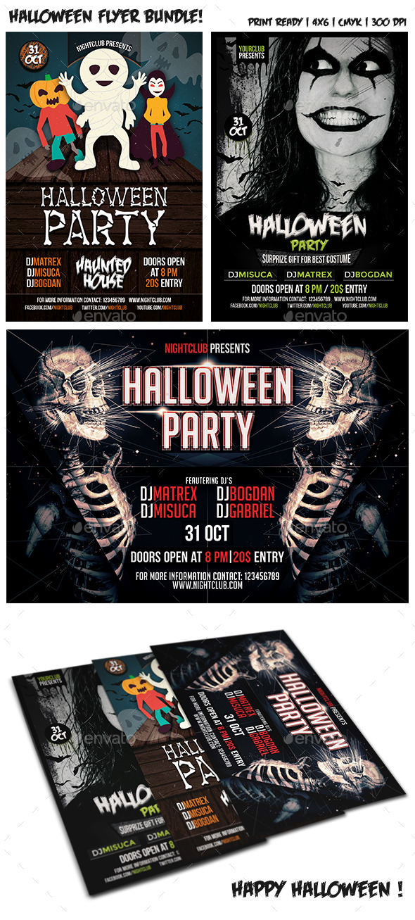 Halloween Party Flyer Bundle Vol. 3