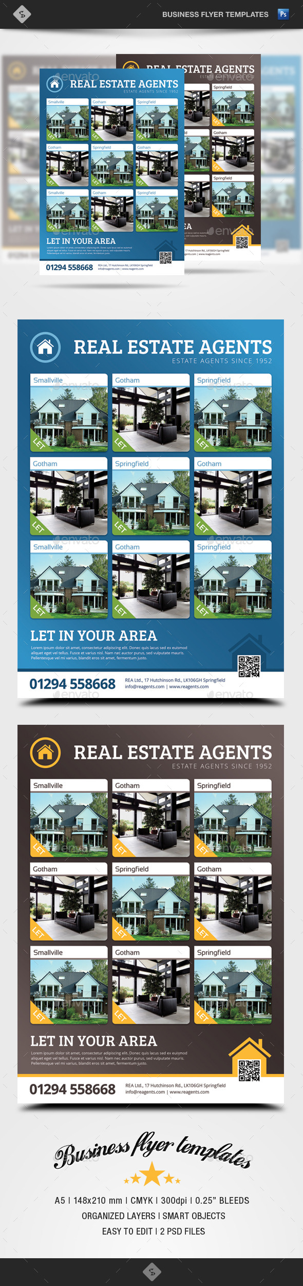 Real Estate Flyer Template - A5 - Corporate Flyers