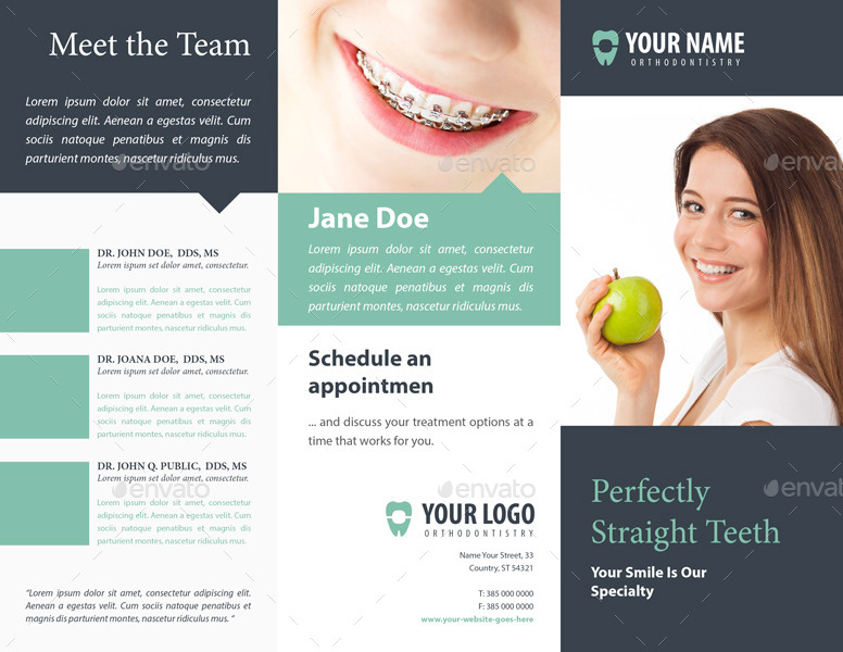 Orthodontist / Dental Trifold Brochure by mariokulash | GraphicRiver
