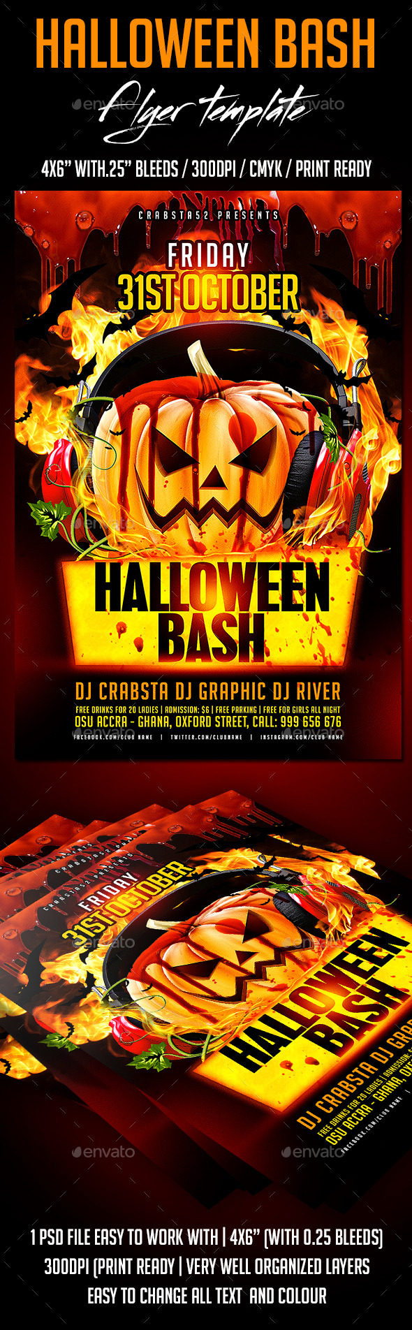 Halloween Bash Flyer Template - Flyers Print Templates