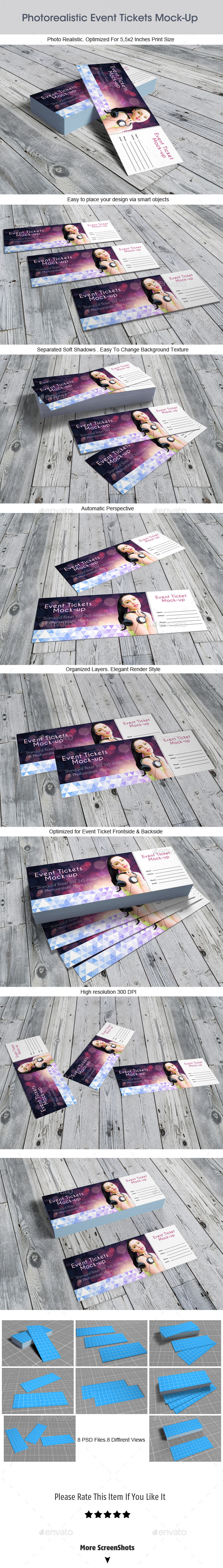 Photorealistic Event Tickets Mock-Up - Miscellaneous Print
