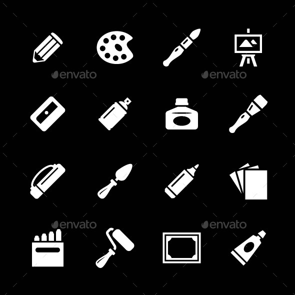 Set Icons of Art - Man-made objects Objects