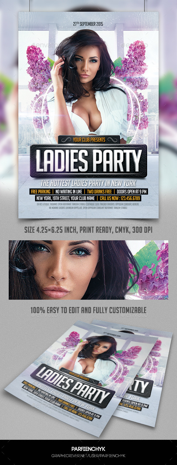 Ladies Party Flyer Template - Clubs & Parties Events
