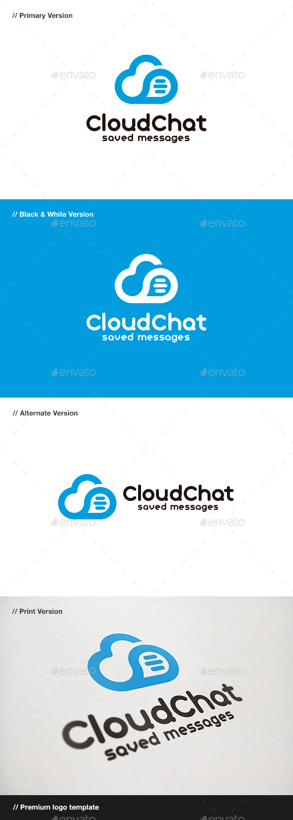Cloud Chat Logo - Symbols Logo Templates